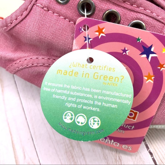 Cienta Kids Slip-On Canvas Sneaker ‘Distressed Pink’ Laceless Ecological Fabric - Picture 8 of 13